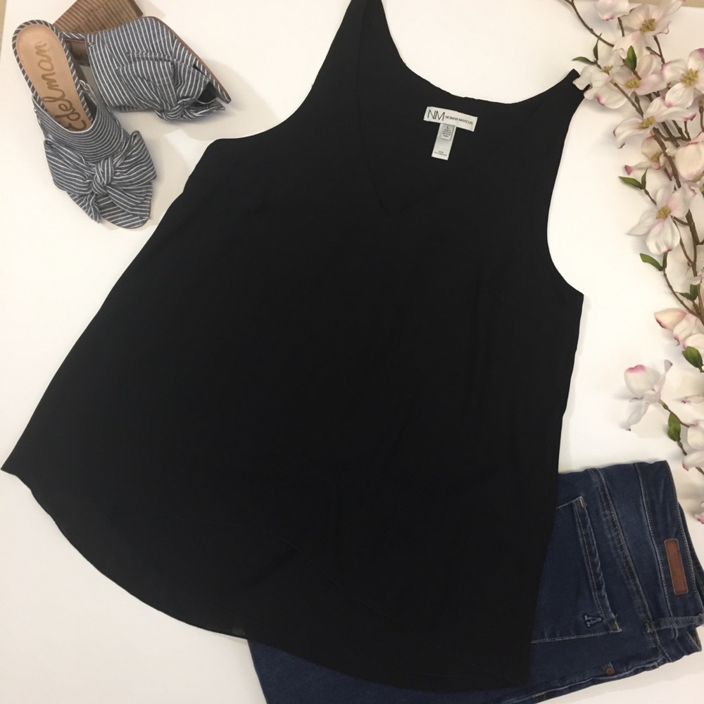 Neiman Marcus V-Neck High-Low Tank, L - Picture 3 of 4
